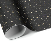 Eleganter Schwarz- und Goldglitter Geschenkpapier (Rolleneckpunkt)