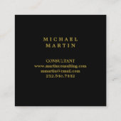 Eleganter Schwarz-und Goldlorbeer-Kranz mit Quadratische Visitenkarte (Rückseite)