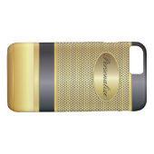 Eleganter Schwarz-und Goldmetallentwurf Case-Mate iPhone Hülle (Rückseite (Horizontal))