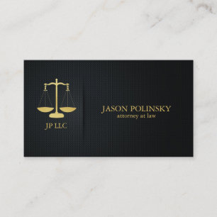 Eleganter Schwarz-und Goldrechtsanwalt am Gesetz Visitenkarte