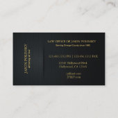 Eleganter Schwarz-und Goldrechtsanwalt am Gesetz Visitenkarte (Rückseite)