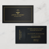 Eleganter Schwarz-und Goldrechtsanwalt am Gesetz Visitenkarte (Vorne/Hinten)