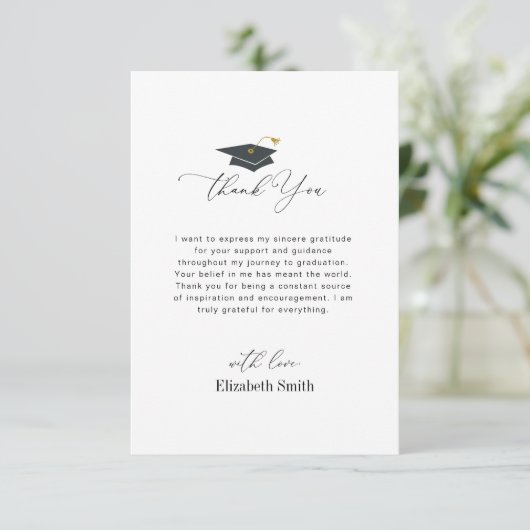 eleganter Schwarz-Weiß-Abschluss dank Karte (Stehend Vorderseite)