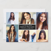 Eleganter Schwarz-Weiß-Abschluss Einladung (Vorderseite)