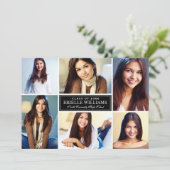 Eleganter Schwarz-Weiß-Abschluss Einladung (Stehend Vorderseite)