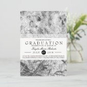 Eleganter Schwarz-Weiß-Abschluss Einladung (Stehend Vorderseite)