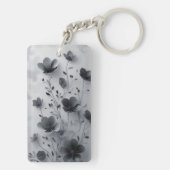 Eleganter Schwarz-Weiß-Acryl-Schlüsselanhänger Schlüsselanhänger (Rückseite)
