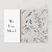 Eleganter Schwarz-Weiß-Adresswechsel Ankündigungspostkarte (Vorderseite)