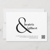 Eleganter Schwarz-Weiß-Ampersand Save the Date (Rückseite)
