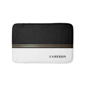 Eleganter Schwarz-Weiß-Blockfoil Personalisiert Badematte (Vorderseite)