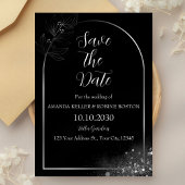 Eleganter Schwarz-Weiß-Bogengang Save the Date Einladung