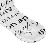 Eleganter Schwarz-Weiß-Bön Appetit Französischer K Schneidebrett (Ecke)