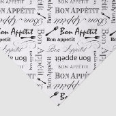 Eleganter Schwarz-Weiß-Bön Appetit Französischer K Seidenpapier (Ausschnitt)