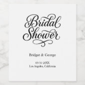 Eleganter Schwarz-Weiß-Brautparty-Charm Weinetikett (Einzelnes Label)