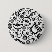 Eleganter Schwarz-Weiß-Button Button (Vorderseite)
