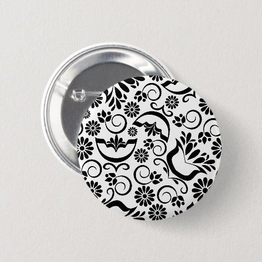 Eleganter Schwarz-Weiß-Button Button (Vorne & Hinten)