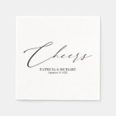 Eleganter Schwarz-Weiß-Cheers Hochzeit von Napkins Serviette (Vorderseite)