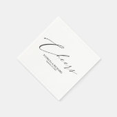 Eleganter Schwarz-Weiß-Cheers Hochzeit von Napkins Serviette (Ecke)
