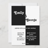 Eleganter Schwarz-Weiß-Chic Moderne einfache Hochz Einladung (Vorderseite)