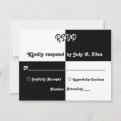 Eleganter Schwarz-Weiß-Chic Moderne einfache Hochz RSVP Karte (Vorderseite)