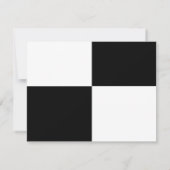 Eleganter Schwarz-Weiß-Chic Moderne einfache Hochz RSVP Karte (Rückseite)