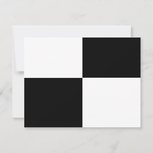 Eleganter Schwarz-Weiß-Chic Moderne einfache Hochz RSVP Karte (Rückseite)