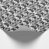 Eleganter Schwarz & Weiß Damask Geschenkpapier (Ecke)