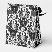 Eleganter Schwarz & Weiß Damask Geschenkschachtel (Rückseite)