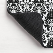 Eleganter Schwarz & Weiß Damask Mousepad (Ecke)