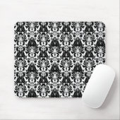 Eleganter Schwarz & Weiß Damask Mousepad (Mit Mouse)