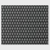 Eleganter Schwarz/Weiß-Damast, jeder Anlass Geschenkpapier (Flach)