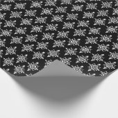 Eleganter Schwarz/Weiß-Damast, jeder Anlass Geschenkpapier (Ecke)