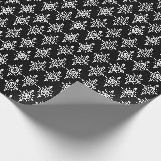 Eleganter Schwarz/Weiß-Damast, jeder Anlass Geschenkpapier (Ecke)