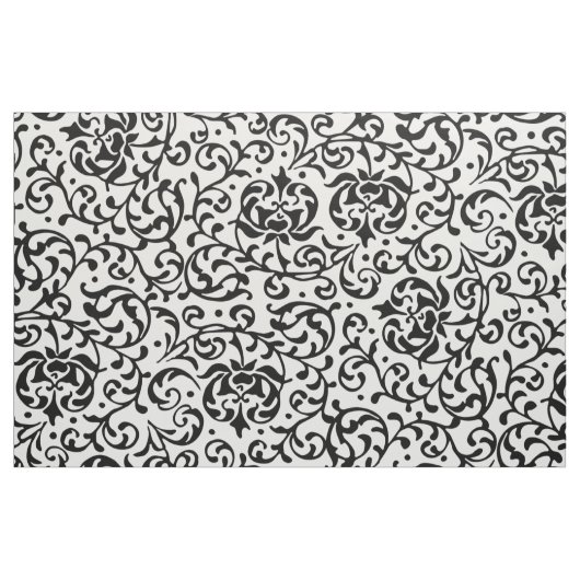 Eleganter Schwarz-Weiß-Damast Stoff (Fat Quarter (45,7 x 55,9 cm))