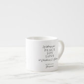 Eleganter Schwarz-Weiß-Elfenbein Weihnachtsschmuck Espressotasse (Vorderseite Rechts)