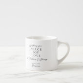 Eleganter Schwarz-Weiß-Elfenbein Weihnachtsschmuck Espressotasse (Rechts)