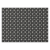 Eleganter Schwarz-Weiß-Elfenbein Weihnachtsschmuck Tischdecke (Vorderseite (Horizontal))