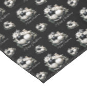 Eleganter Schwarz-Weiß-Elfenbein Weihnachtsschmuck Tischdecke (Schrägansicht)