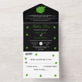 Eleganter Schwarz-Weiß-Fall in der Hochzeit im Her All In One Einladung (Innen Boden)