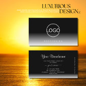 Eleganter Schwarz-Weiß-Farbton mit Markenlogo Visitenkarte