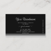Eleganter Schwarz-Weiß-Farbton mit Markenlogo Visitenkarte (Rückseite)
