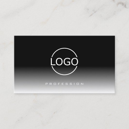 Eleganter Schwarz-Weiß-Farbton mit Markenlogo Visitenkarte (Vorderseite)