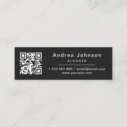Eleganter Schwarz & Weiß folgen dem QR-Code der So Mini Visitenkarte (Rückseite)