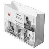 Eleganter Schwarz-Weiß-Fotocollage Muttertag - Große Geschenktüte (Vorderseite Schrägansicht)