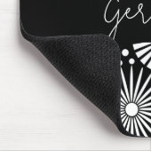 Eleganter Schwarz-Weiß-Geometrischer Sternenexplos Mousepad (Ecke)