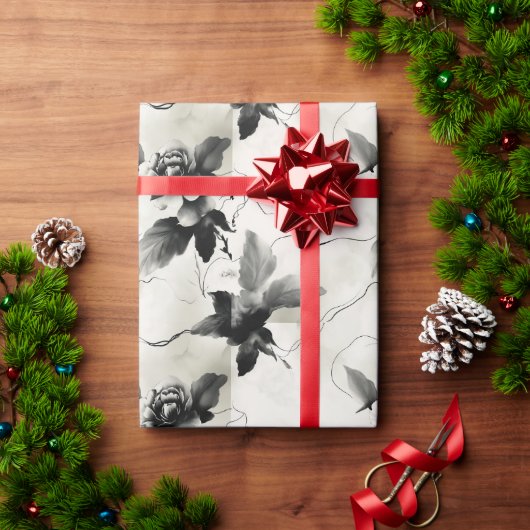 Eleganter Schwarz-Weiß-Geschenkwrap Geschenkpapier (Feiertagsgeschenk)