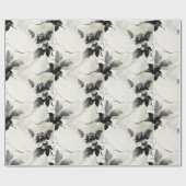 Eleganter Schwarz-Weiß-Geschenkwrap Geschenkpapier (Flach)