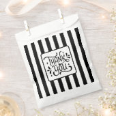 Eleganter Schwarz-weiß gestreift Danke Geschenktütchen (Ausgeschnitten)
