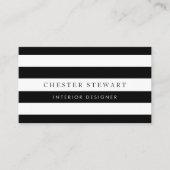 Eleganter Schwarz-weiß gestreift - einfach Minimal Visitenkarte (Vorderseite)