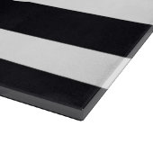 Eleganter Schwarz/Weiß gestreifter einfacher Chic Schneidebrett (Ecke)